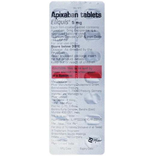 eliquis 5mg tablet 10's